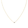 9ct Solid Gold Baguette CZ Necklace - seol gold