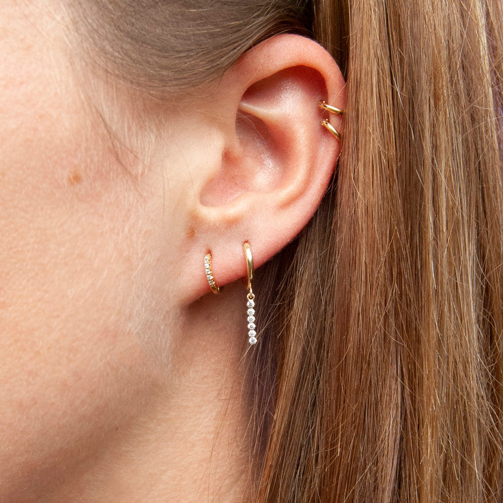 cubic zirconia earrings - seol-gold
