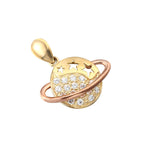 9ct Solid Gold Planet Pendant Charm