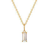 9ct Solid Gold Baguette CZ Charm - seol gold