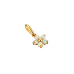 9ct Solid Gold Opal Flower Charm Pendant