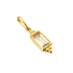 9ct Solid Gold Dotted Baguette CZ Charm