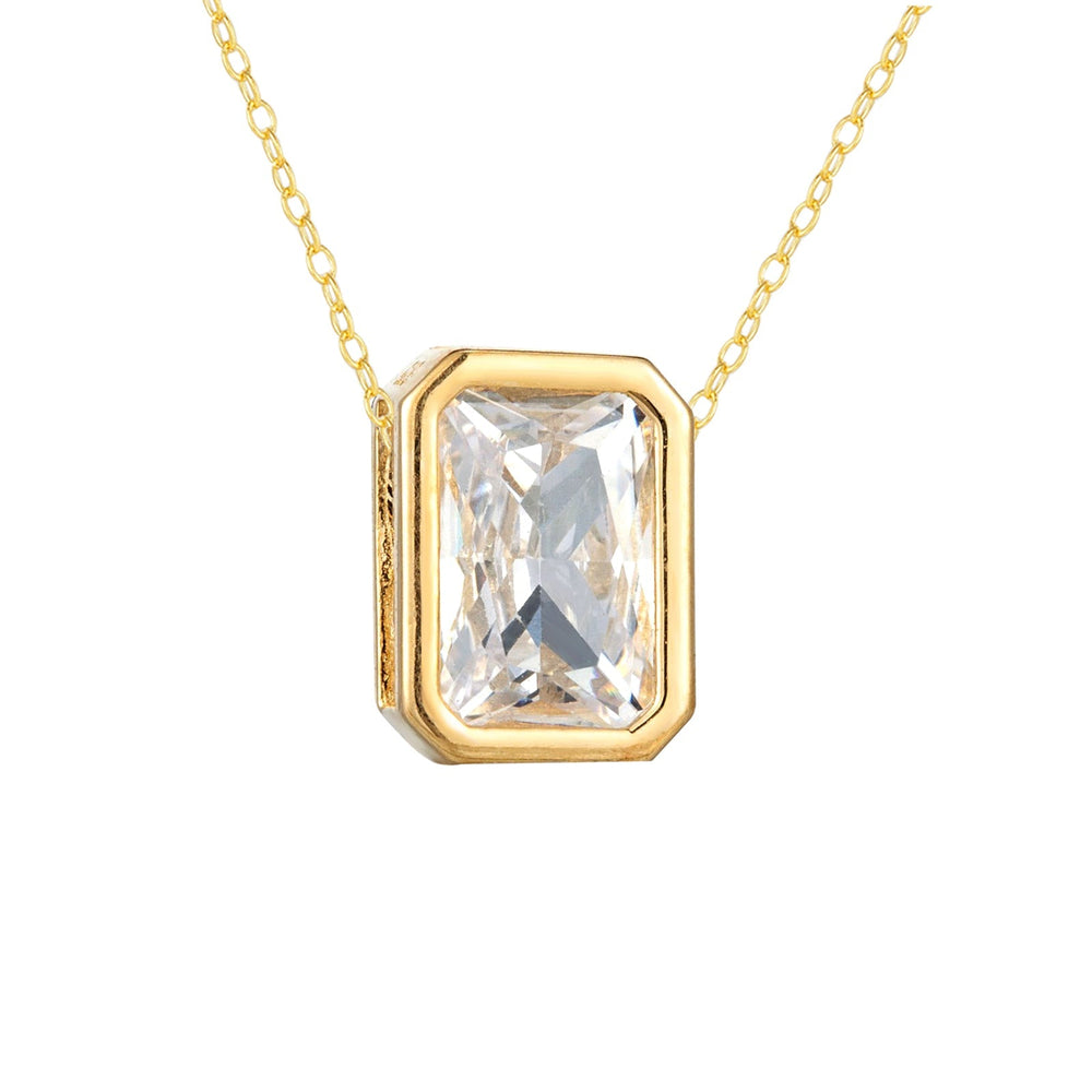 Seol gold - 9ct solid gold baguette cz charm