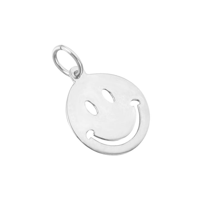 silver Smiley Face Pendant - seol-gold