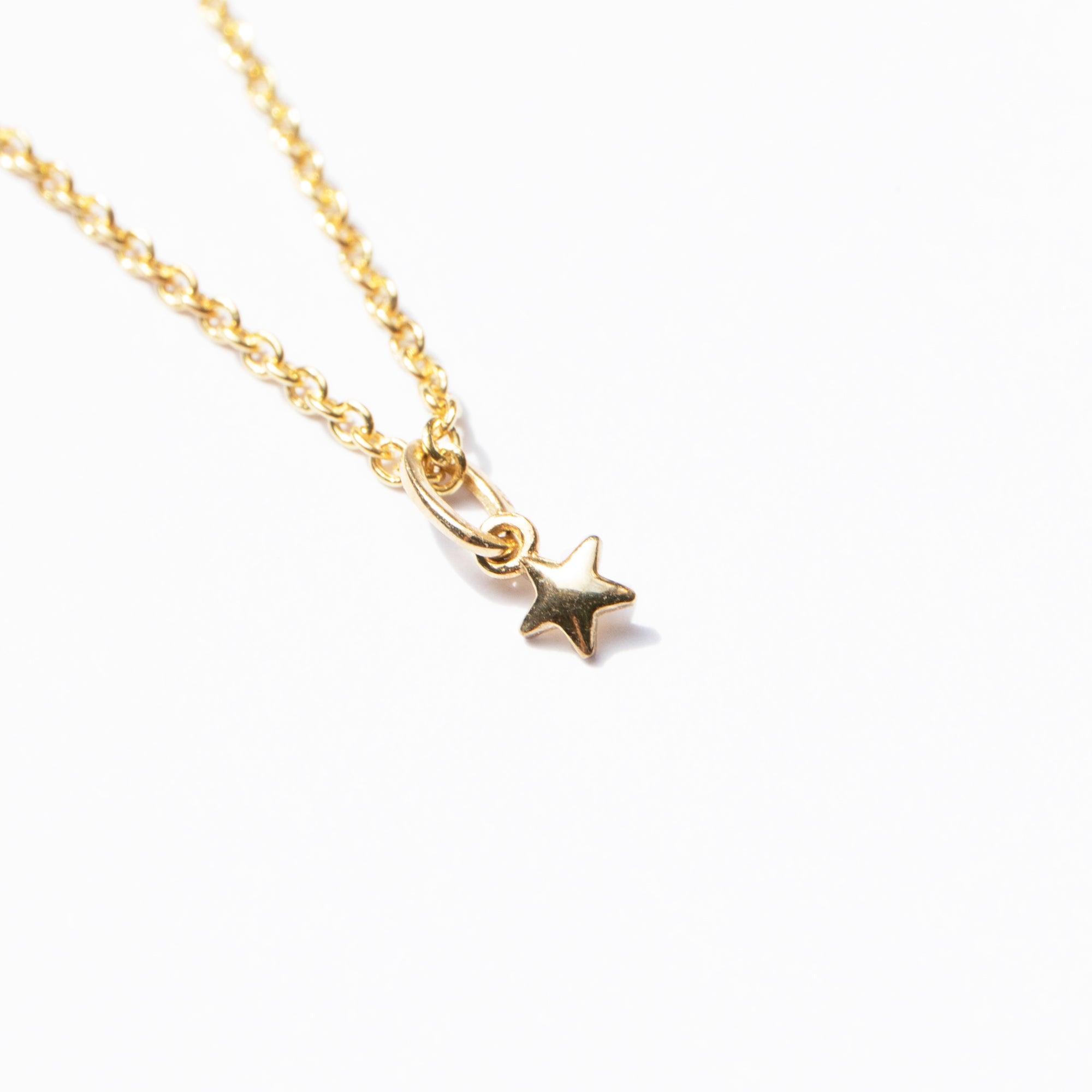 9ct gold tiny star pendant necklace - seol-gold