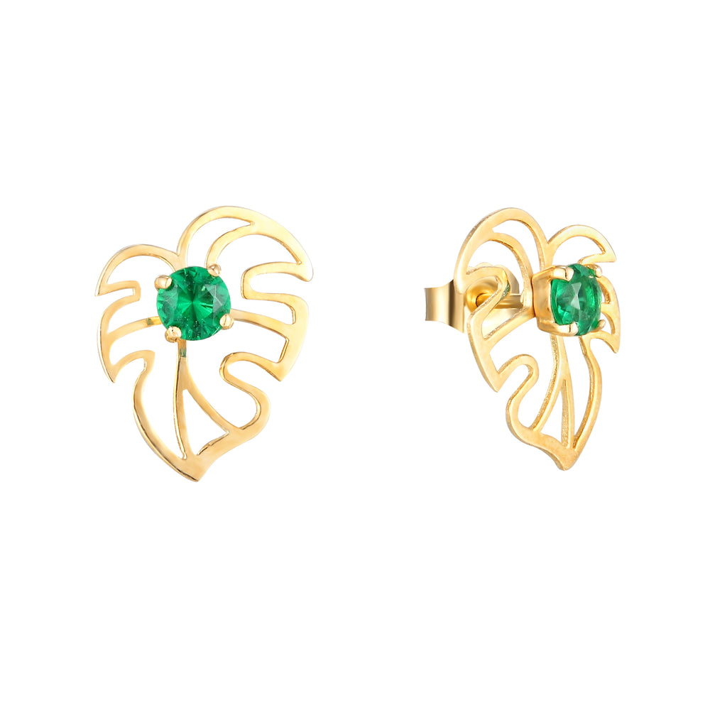 9ct Solid Gold Cheese Plant Stud Earring