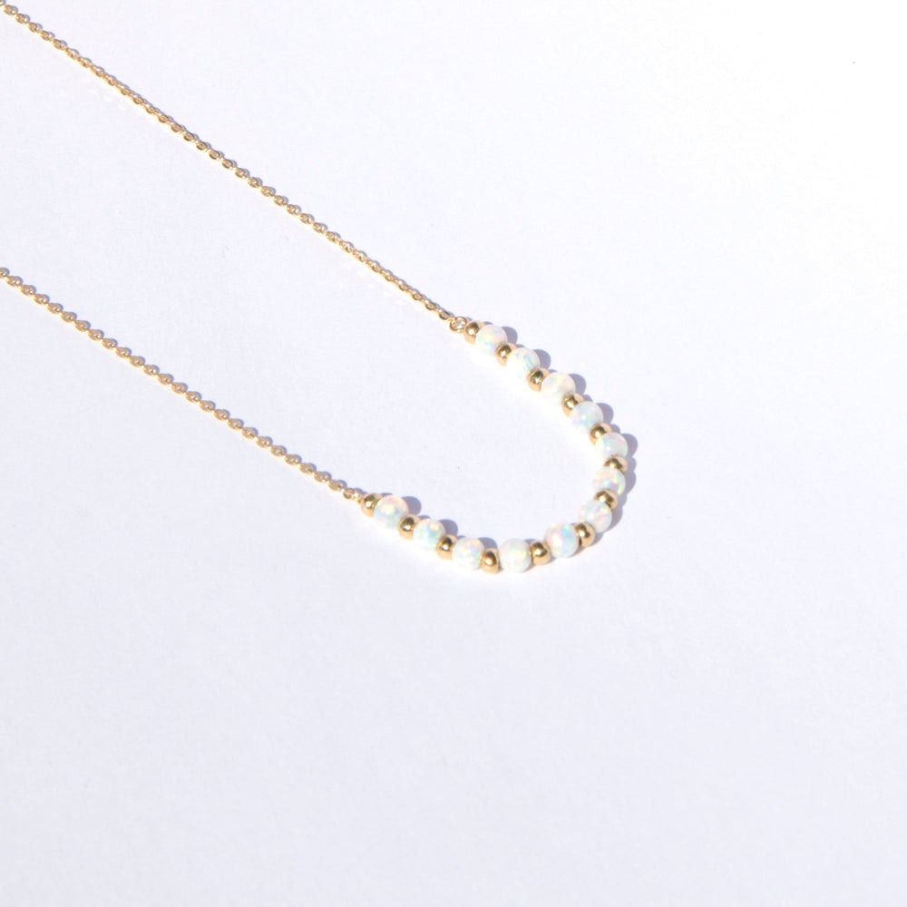 9ct gold opal bead necklace - seol-gold