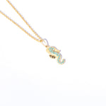 9ct gold turquoise seahorse pendant - seol-gold