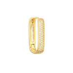 Pave CZ Rectangle Hoops
