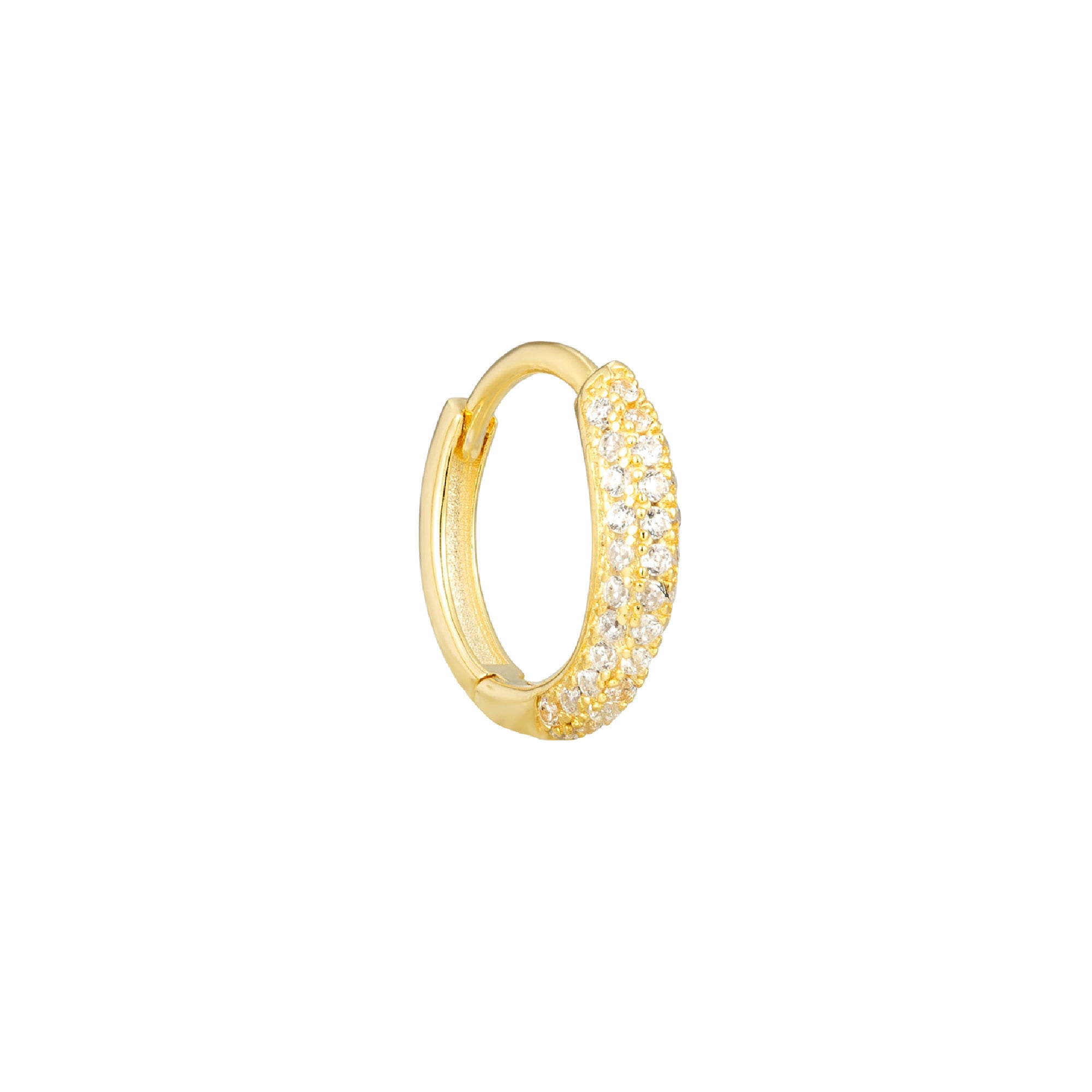 18ct Gold Vermeil Tiny Pave CZ Hoops