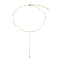 gold cubic zirconia necklace - seol-gold