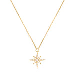 Pave CZ North Star Pendant Necklace