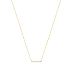 9ct Solid Gold CZ Bar Necklace