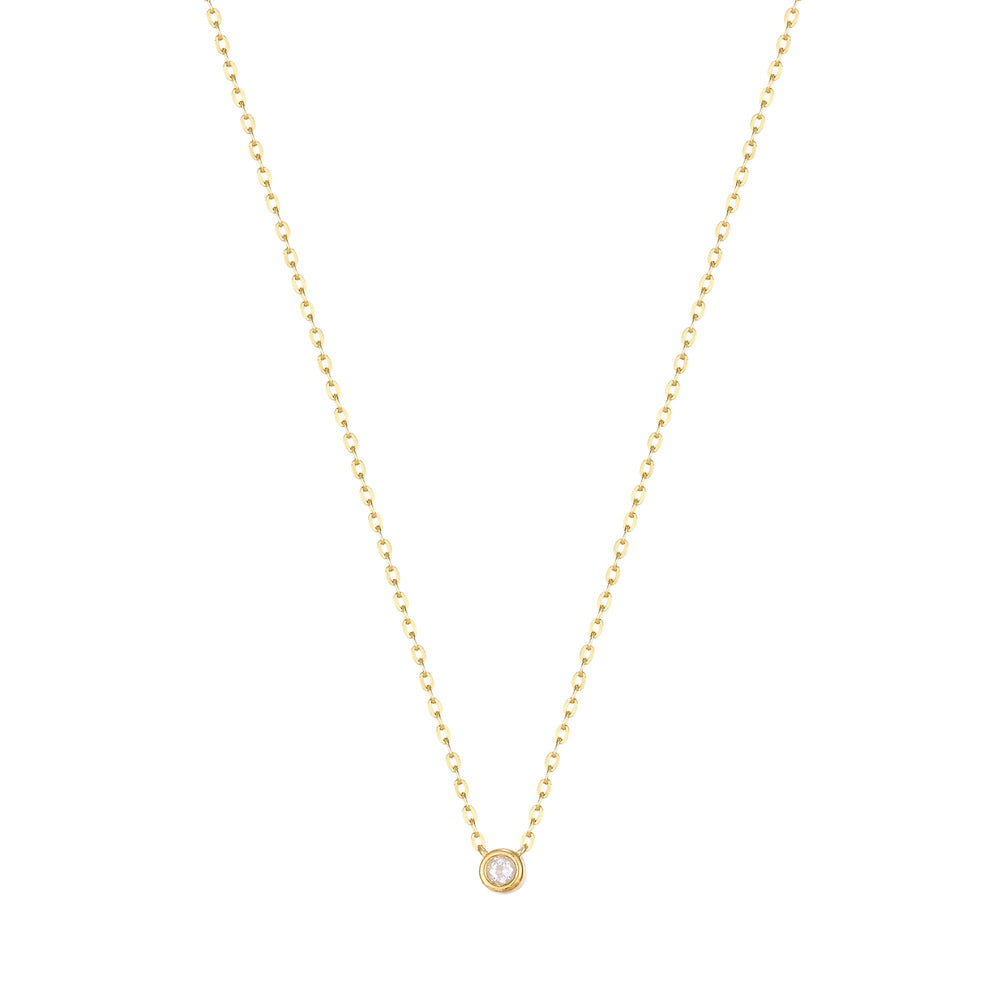 solitaire necklace - seol gold