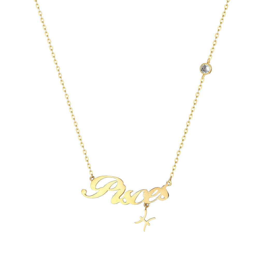 9ct gold Pisces star sign necklace - seolgold