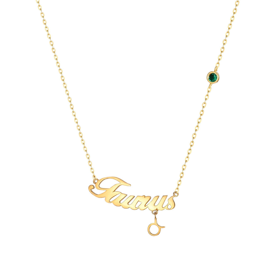 9ct gold Taurus star sign necklace - seolgold
