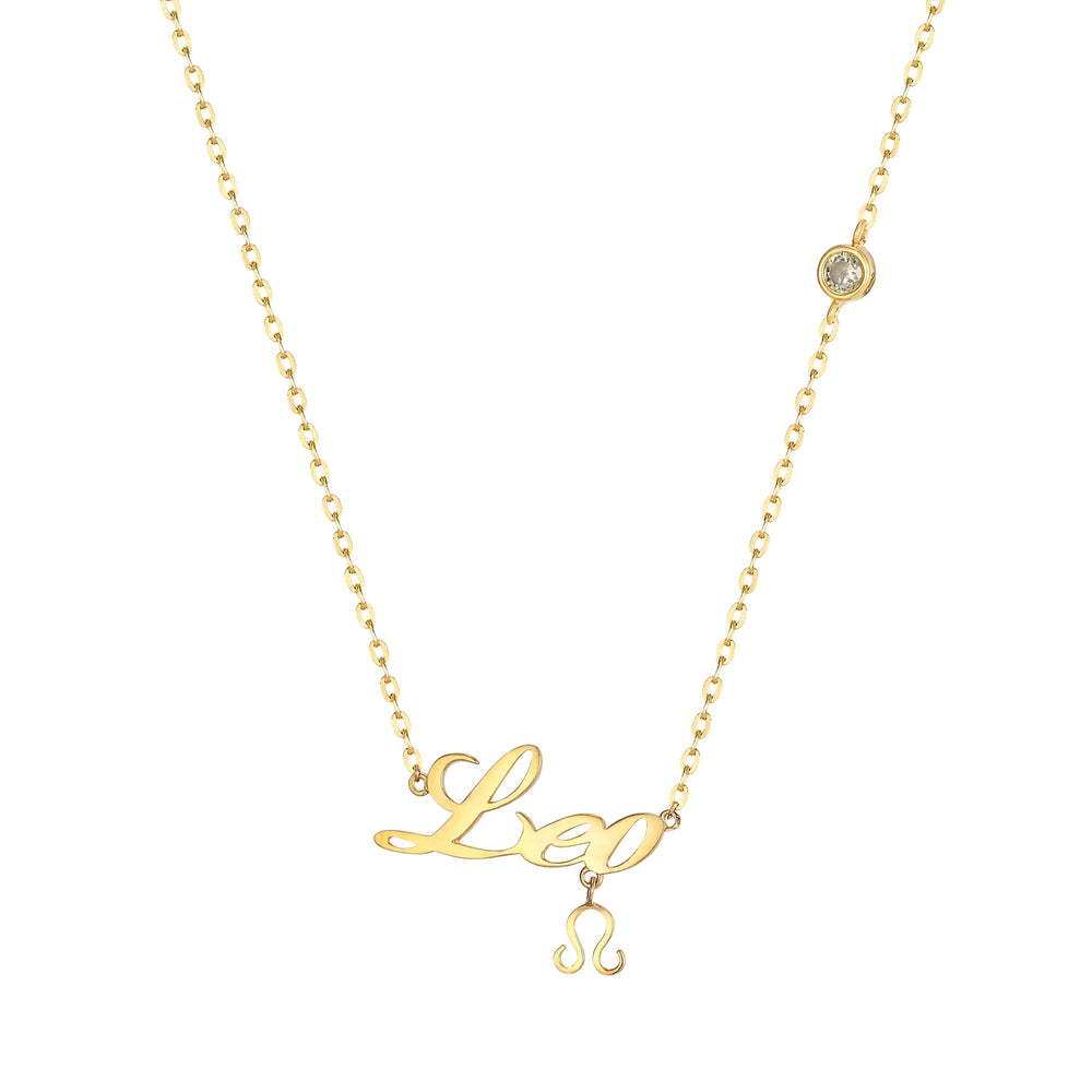 9ct gold Leo star sign necklace - seolgold