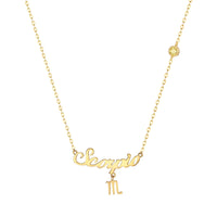 9ct gold Scorpio star sign necklace - seolgold