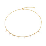 pearl charm necklace -seol gold