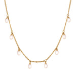 18ct Gold Vermeil Pearl Charm Necklace