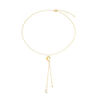 gold moon - charm necklace - seolgold