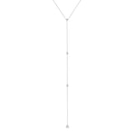silver lariat Necklace - seol-gold