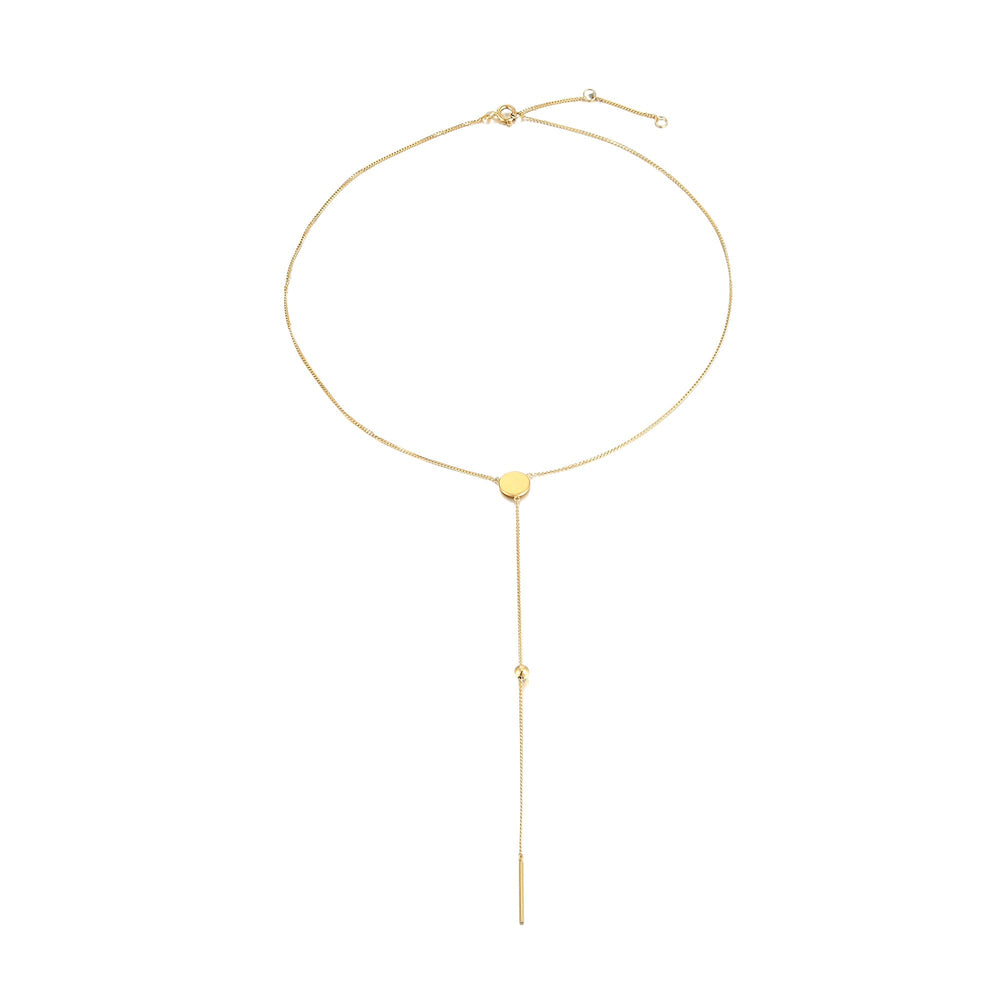 gold lariat necklace - seol-gold