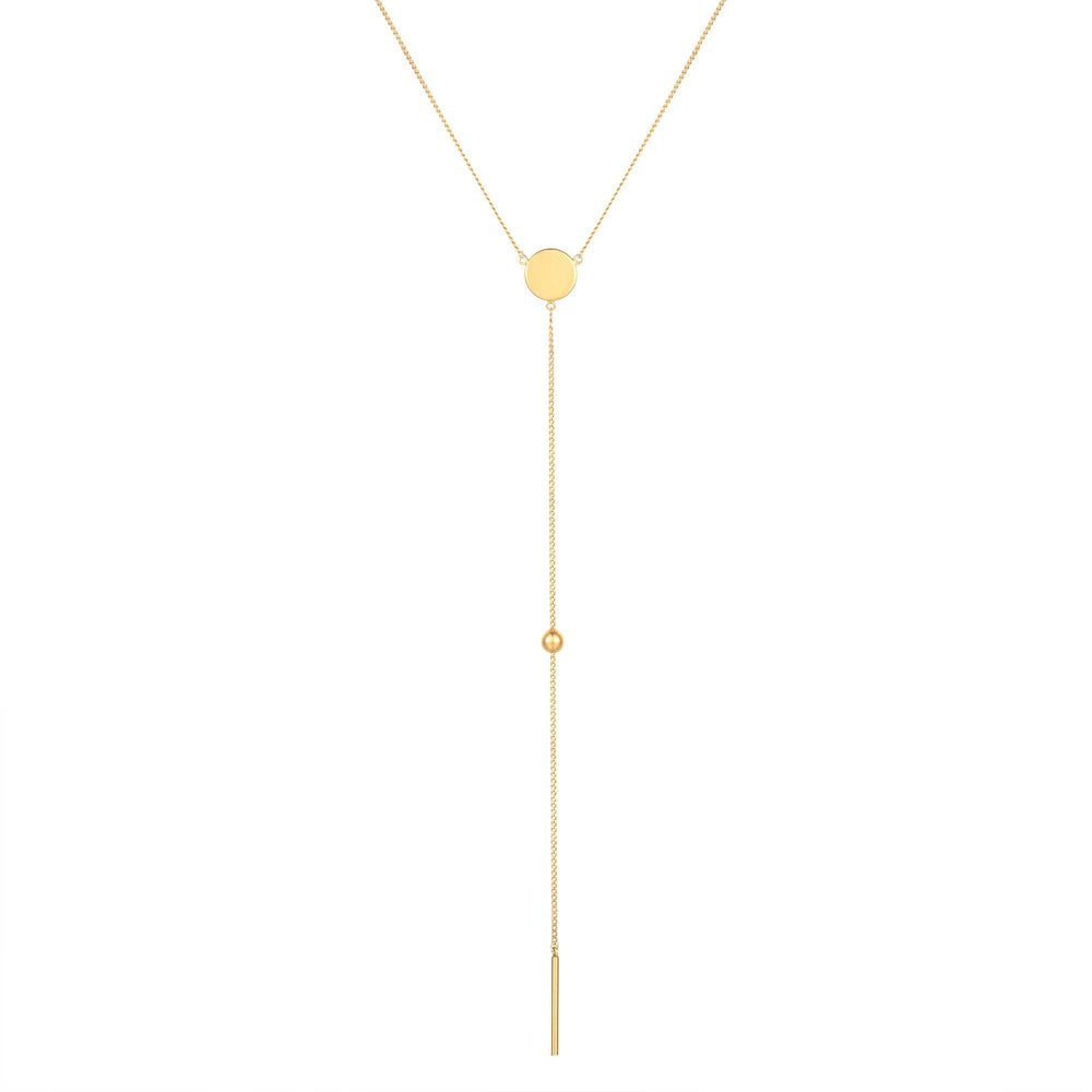 18ct Gold Vermeil Round Disc Lariat Necklace