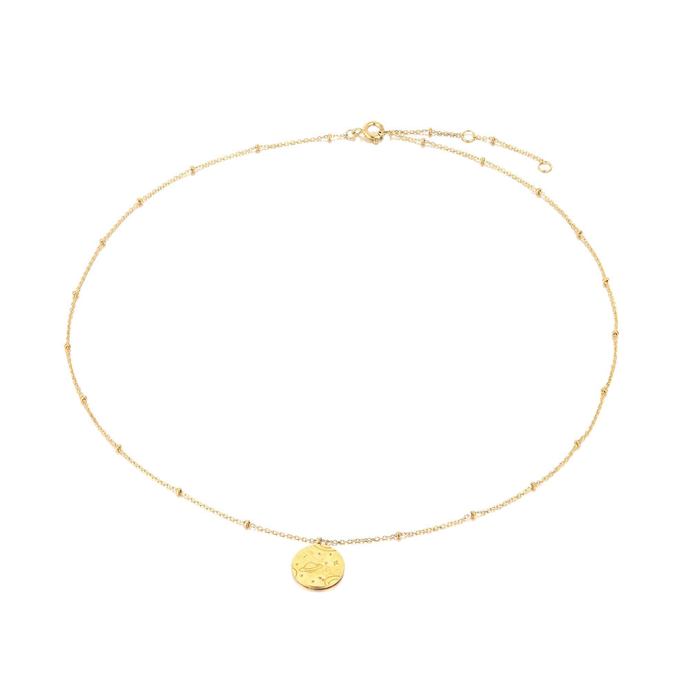 Universe Medallion - seol-gold - gold medallion necklace