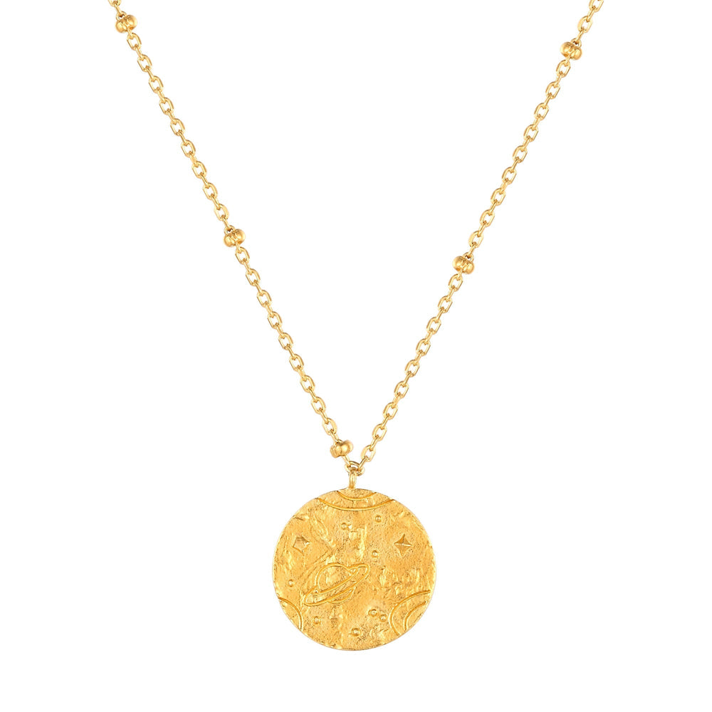 Universe Medallion - seol-gold - gold coin necklace