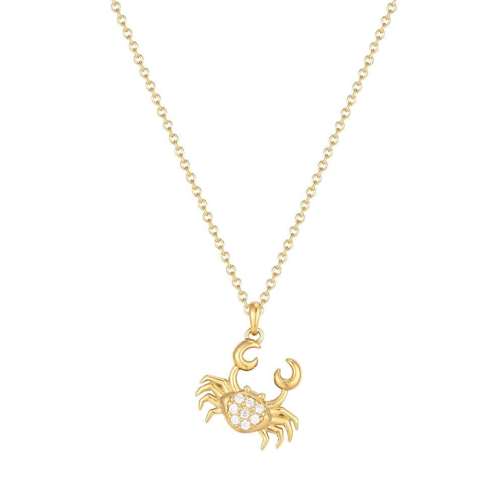 18ct Gold Vermeil Zodiac Star Sign CZ Necklace