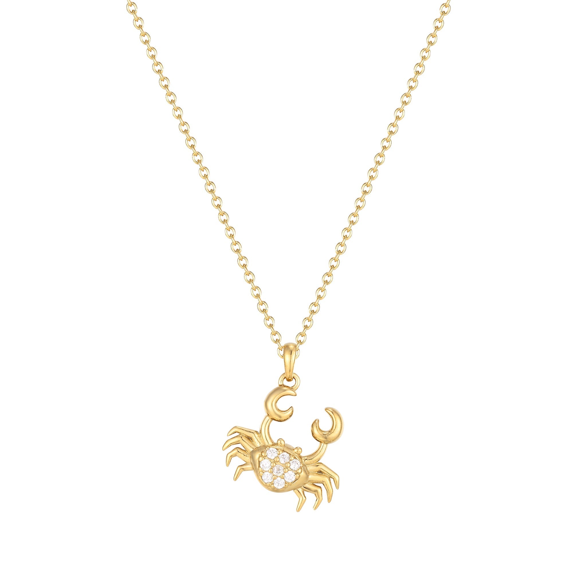 18ct Gold Vermeil Zodiac Star Sign CZ Necklace