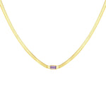 18ct Gold Vermeil Amethyst CZ Snake Chain Necklace