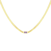 Seol gold - amethyst snake chain necklace