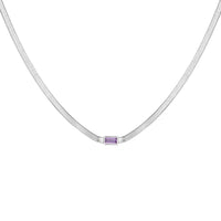 Seol gold - amethyst snake chain necklace