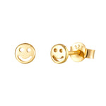 Tiny Smile Face Stud - Seol Gold