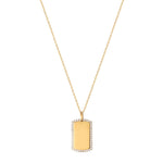 gold dog tag necklace- seol gold