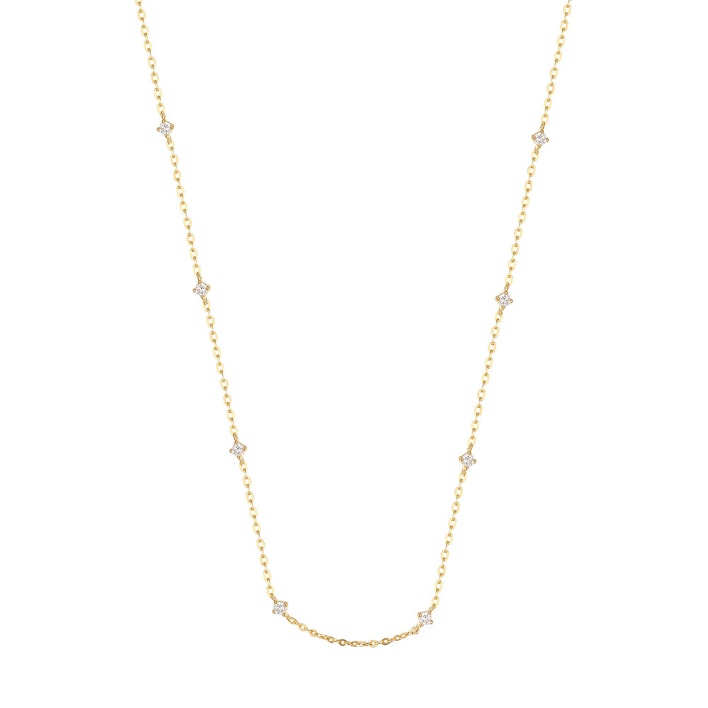 9ct Solid Gold CZ Necklace