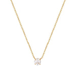 9ct Solid Gold Solitaire CZ Necklace