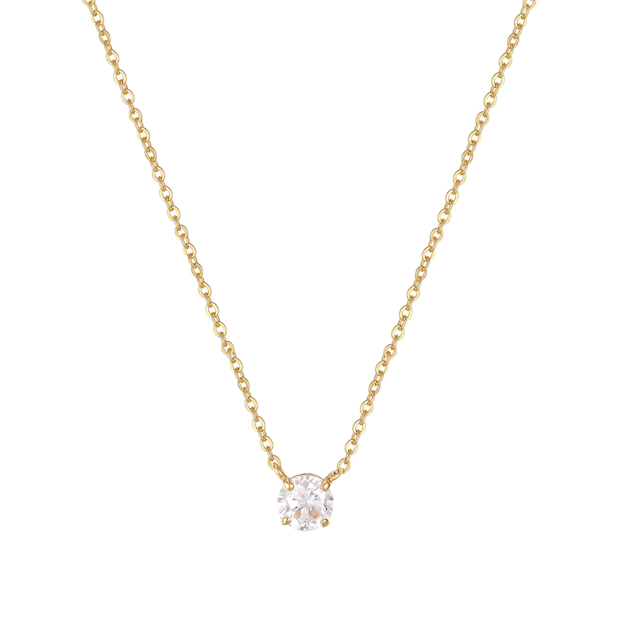 Gold Solitaire Necklace - seol-gold