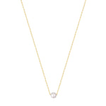 9ct Solid Gold Single Pearl Necklace