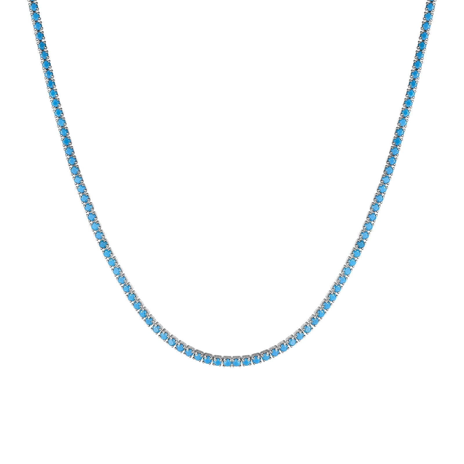 silver turquoise tennis chain - seolgold