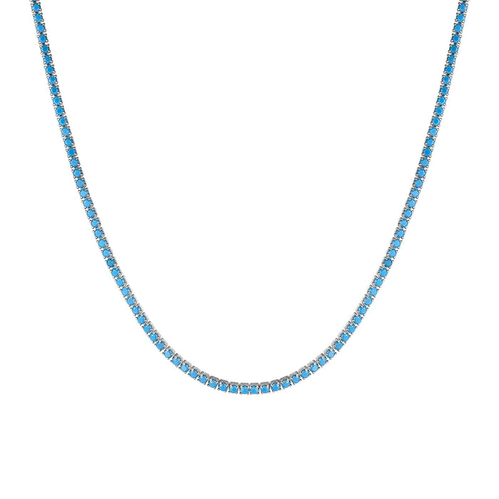 silver turquoise tennis chain - seolgold