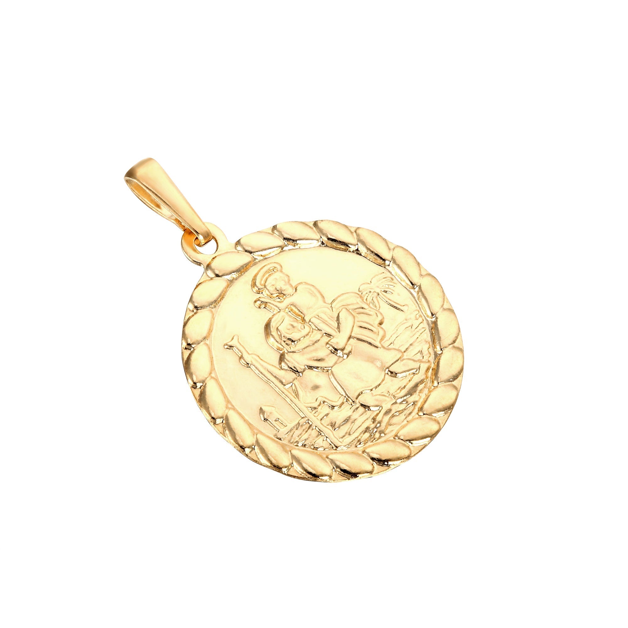 Alexander Castle Solid 9ct Gold St Christopher Pendant Medal for Women Men  Boys Girls - PENDANT ONLY with Jewellery Gift Box - 'SAINT CHRISTOPHER  PROTECT US' Engraving : Amazon.co.uk: Fashion