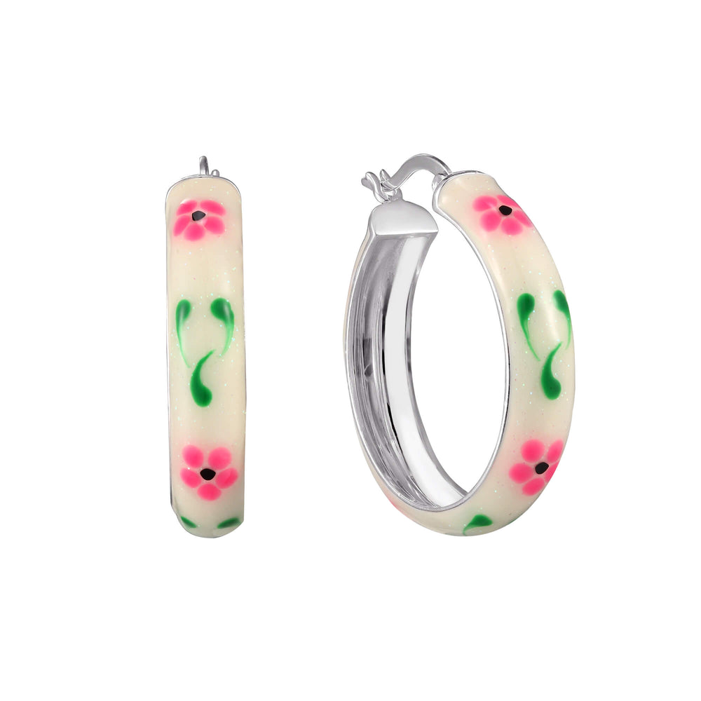 pink flower hoops - seolgold