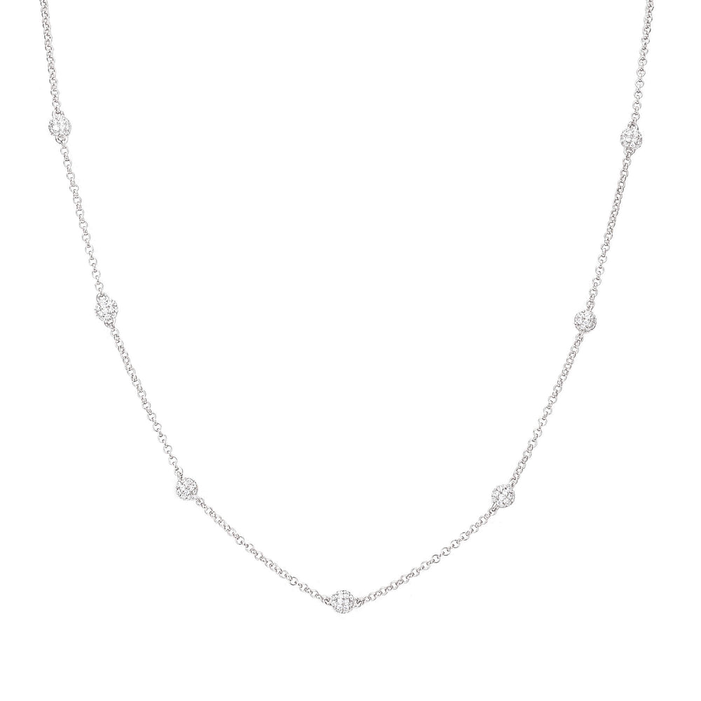 Sterling Silver Pave Beaded Chain
