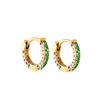 Pave Emerald CZ Hoops