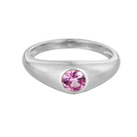 Seol Gold - Pink CZ Bezel Ring