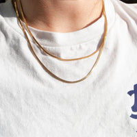 flat snake chain - seol-gold