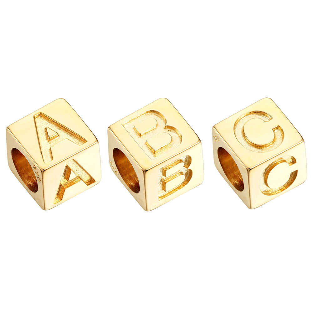 9ct Solid Gold Letter Block Charms